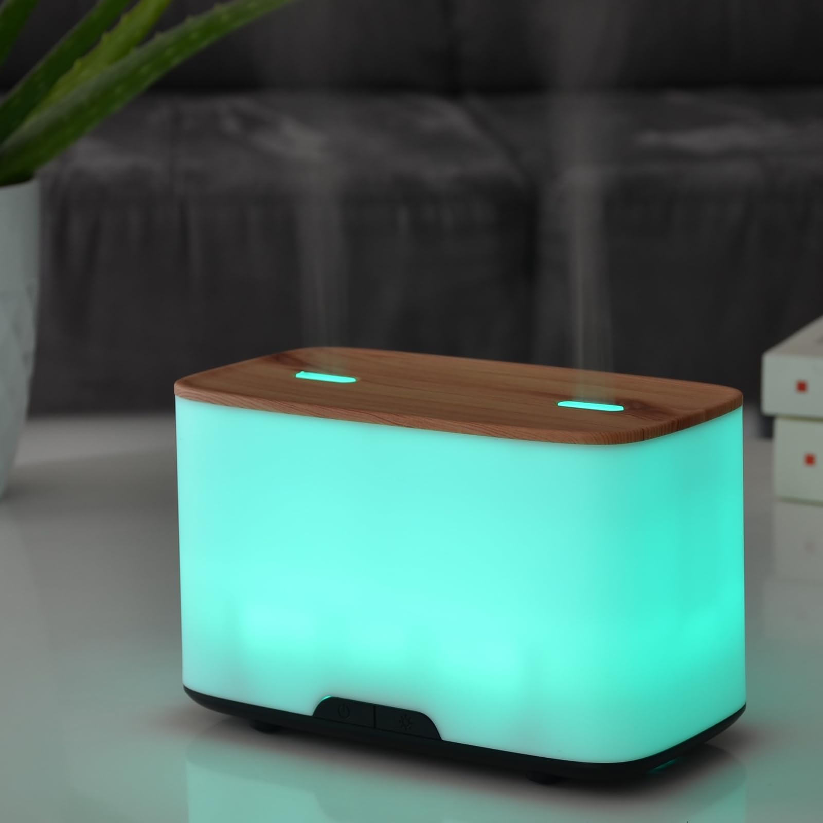 Zen’Arôme Diffuseur Ultrasonique Duo – Diffusion Huiles Essentielles à Froid Aromathérapie – Diffuseur Électrique pour Parfum Maison – Double Réservoir avec Diffusions Indépendantes ou Simultanées