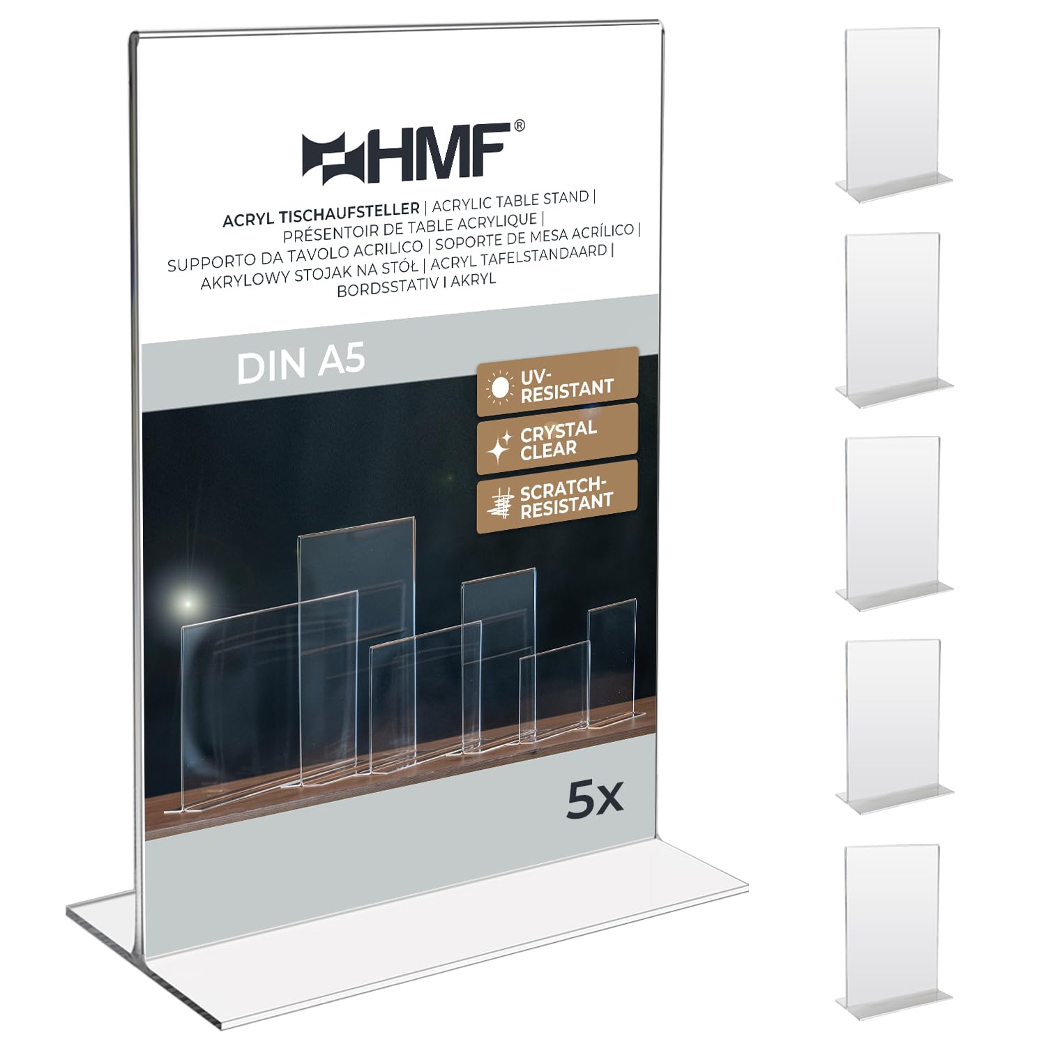Lot De 4 Présentoirs De Table En Acrylique Transparent A6 - Support Pour Menus, Cartes, Affiches - Idéal Restaurant, Bureau, Magasin