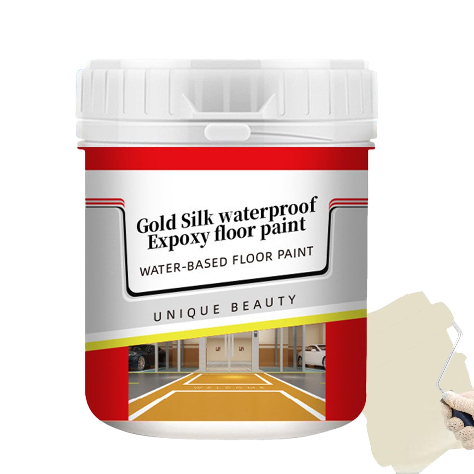 Pintura para suelos de hormigón, pintura para suelos epoxi antideslizante a base de agua, cubierta de suelo fiable y exterior bloqueará el aire y el agua. Pintura de resina epoxi para sellado de