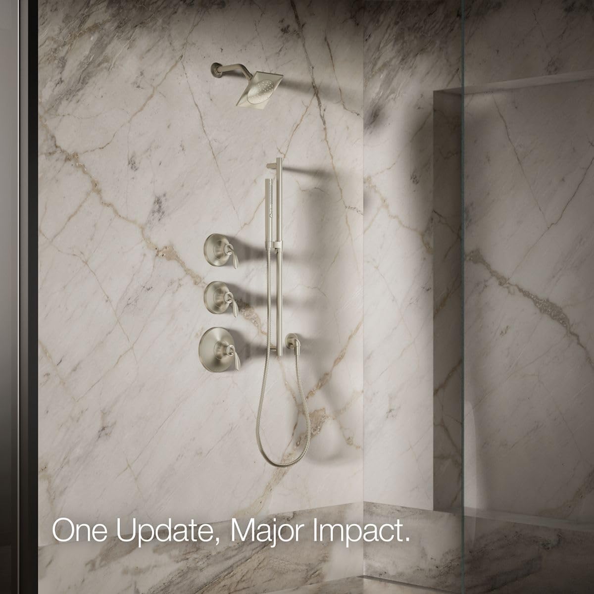 Vibrant Brushed Nickel Wall-Mounted Rain Showerhead