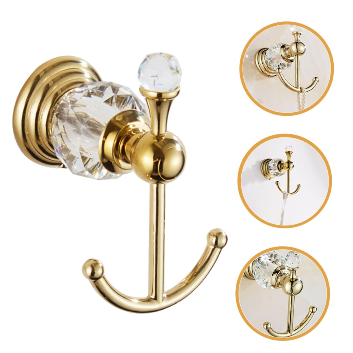 Gancio Appendiabiti Oro in Acciaio Inossidabile Superficie Liscia e Finitura Lucida per Cucina e Corridoio Moderno