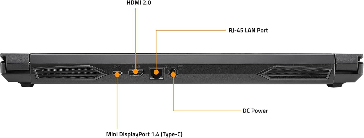 GIGABYTE G5 KC-5US1130SH Gaming Laptop rear ports