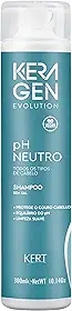 Keraton, Shampoo para cabelos, Para todos os tipos de cabelos, PH Neutro, Evolution, Keragen, 300ml, Verde