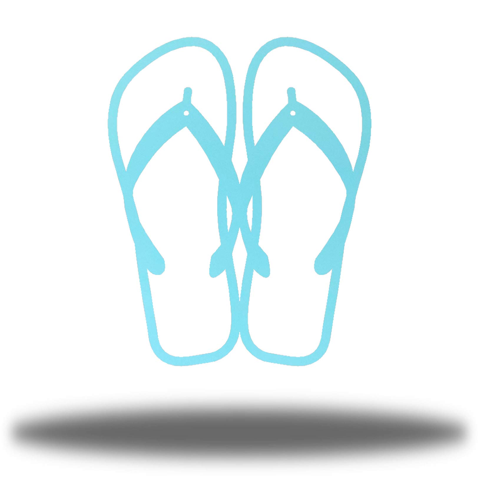 Riverside Designs Coastal Flip Flops Ocean Beach Metal Art Steel Wall Decor (Sea Foam, 24