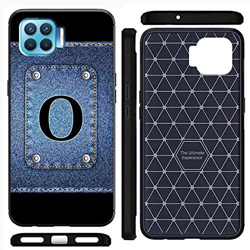 Image of Amazon Brand - Solimo Designer Button Jeans Alphabet-O Printed Soft & Flexible Hybrid Back Case Mobile Cover for Oppo F17 Pro