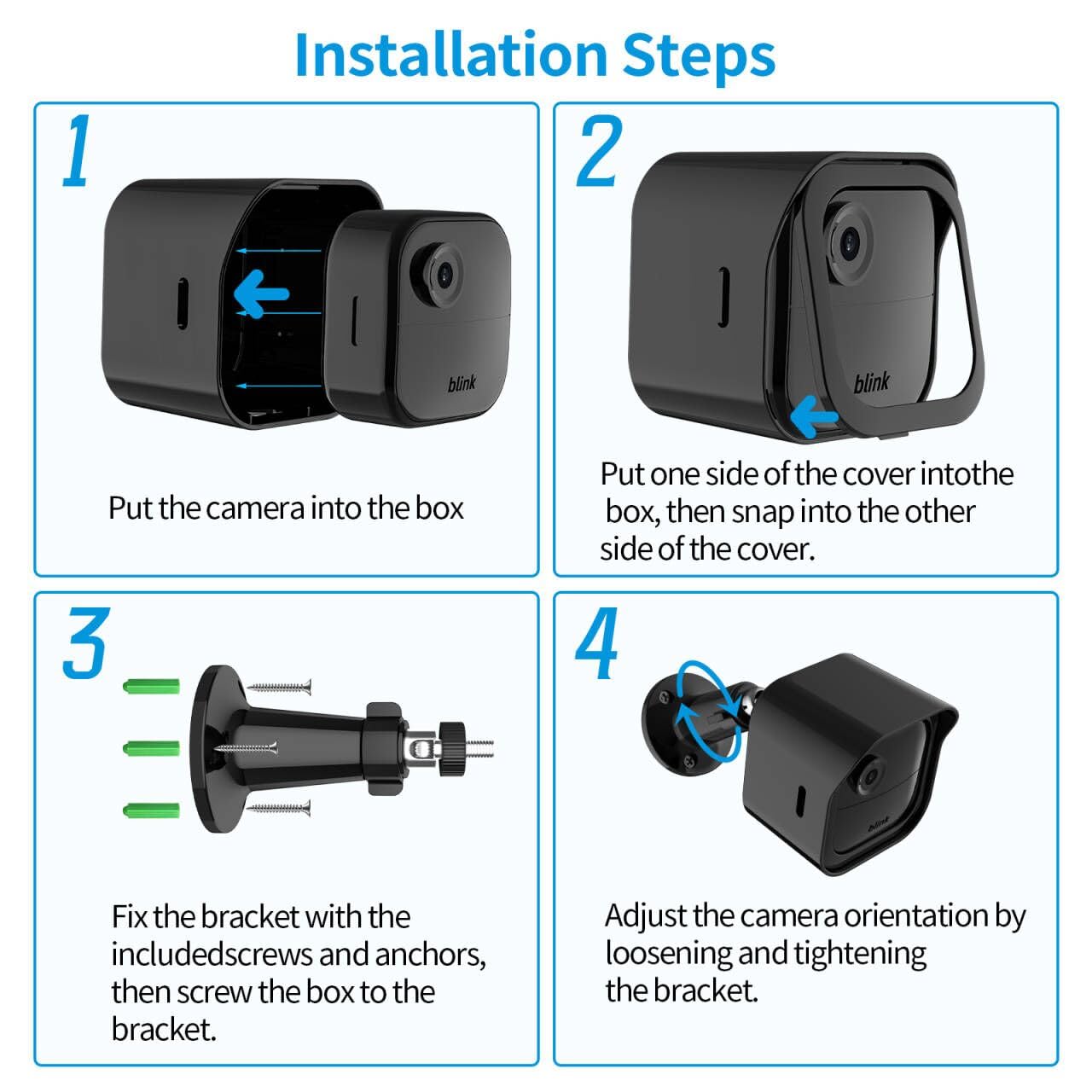 Supporto da parete per Blink Outdoor 4 (4° gen), Blink Outdoor 4 supporto da parete, resistente alle intemperie e supporto regolabile a 360° per Blink Outdoor 4 Home Security