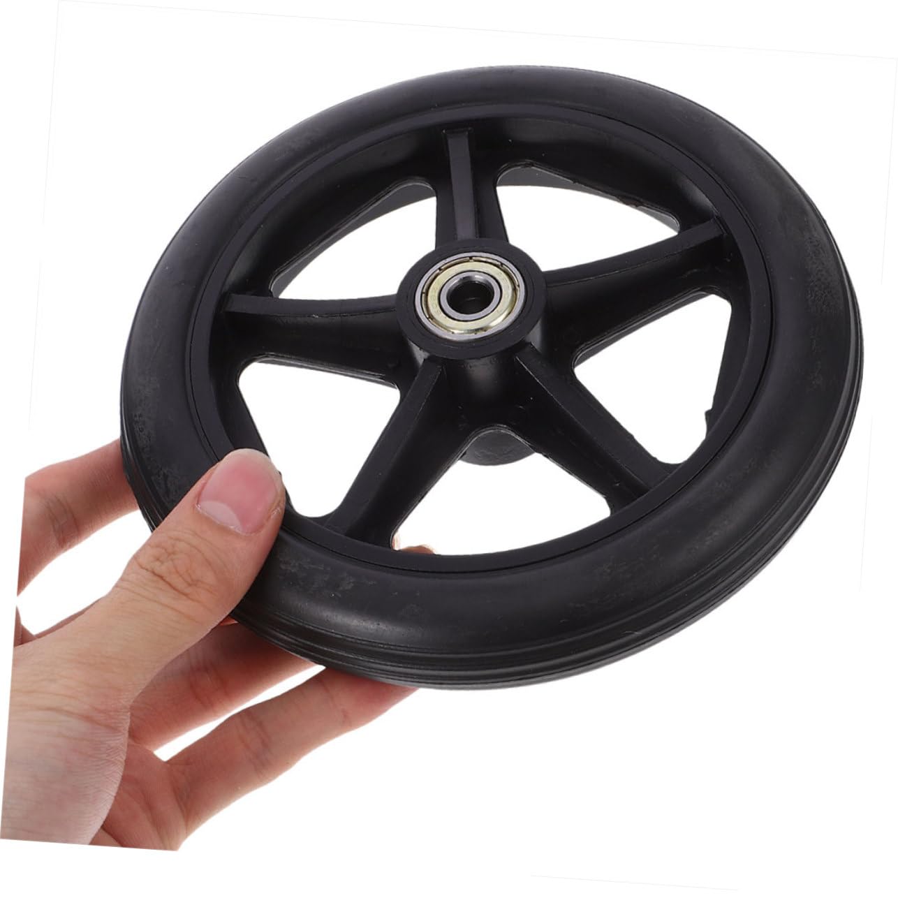 Ruedas para Silla de Ruedas de Repuesto 4 Piezas Negras | Acero Inoxidable, Plástico y Goma, Mantenimiento Sencillo, Repuesto Manual para Uso Diario