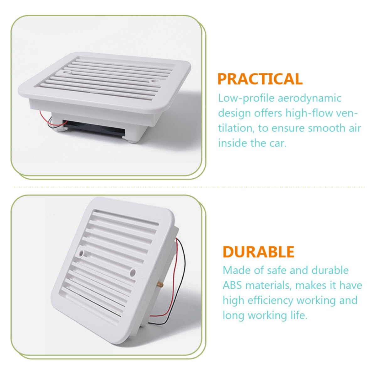 Toyvian Ventola Estrazione Aria Rv 12v Bianco Abs Rame Gomma