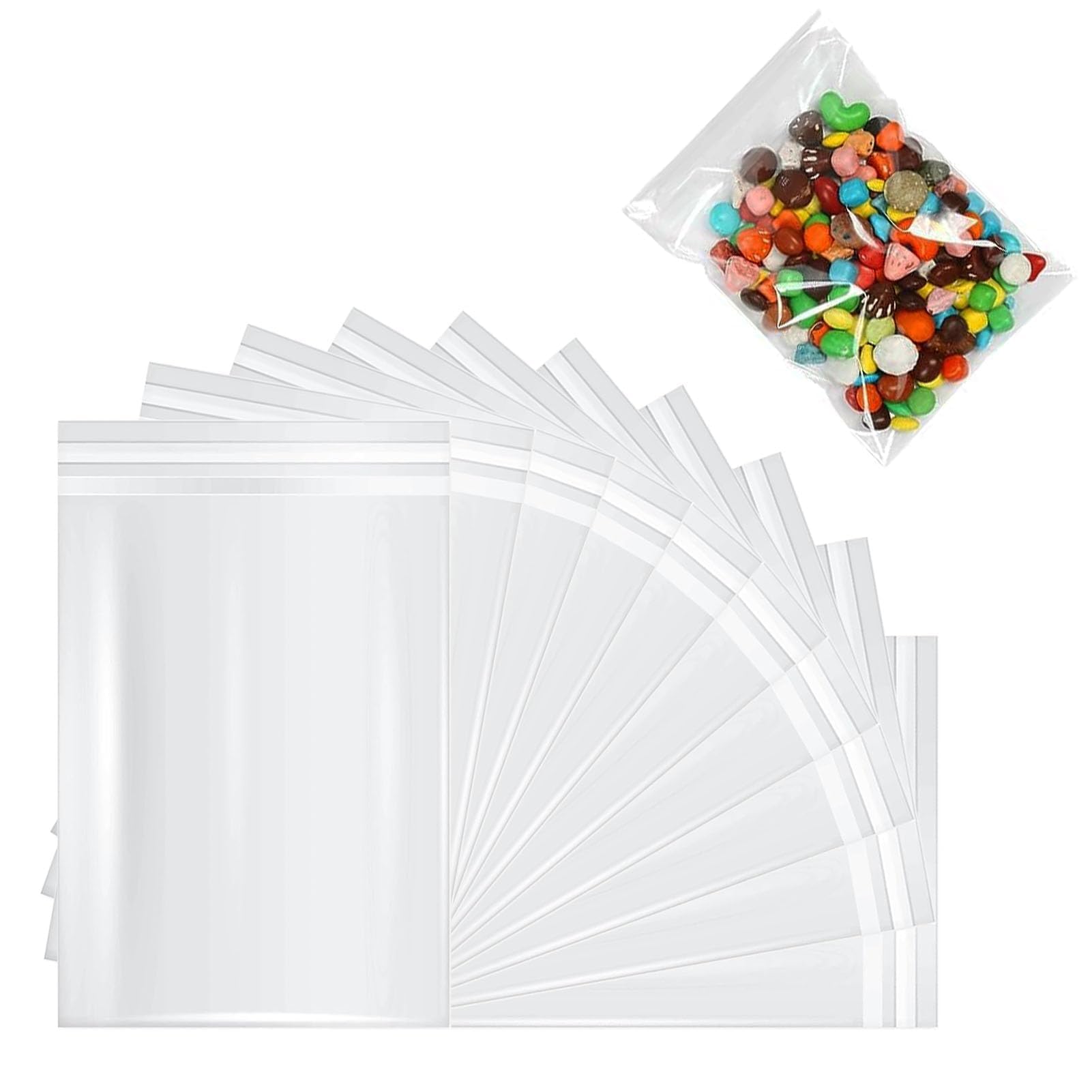 Hxmjied 5X7.5 Inch 50Pcs Self Seal Cellophane Bags 5X7.5 Inches(Pack Of 50), Clear Self Adhesive Sweet/Gift Bags Clear Self Seal Bags Small Self Seal Bags Gift Bags For Sweets Cellophane Bags Clear For Cookie Opp Treat Bags
