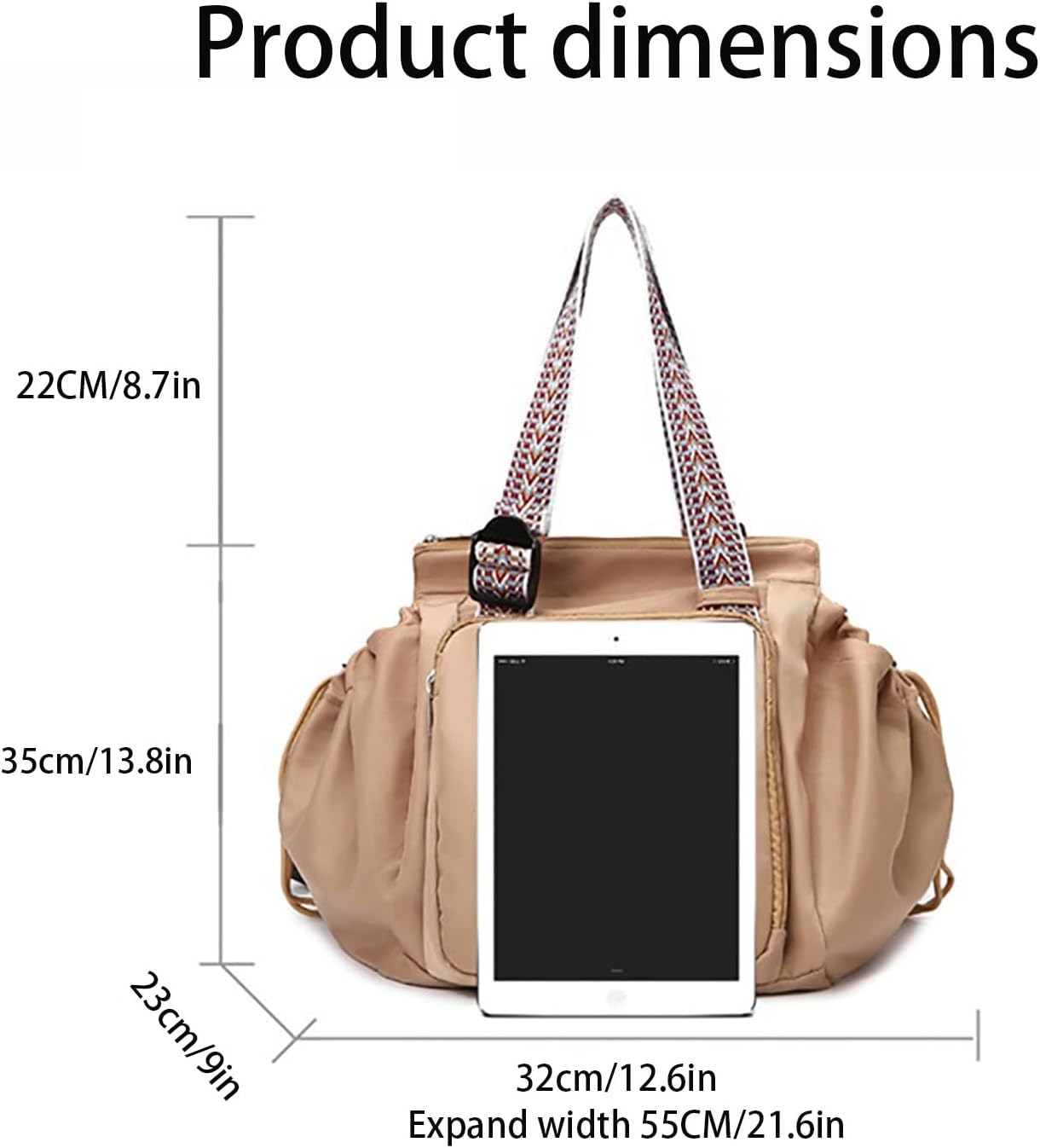 Ladies Multifunctional Travel Organizer Bag - 3-in-1 Stylish Backpack Crossbody Shoulder Bag with Large Storage Capacity(Beige) - Image 5