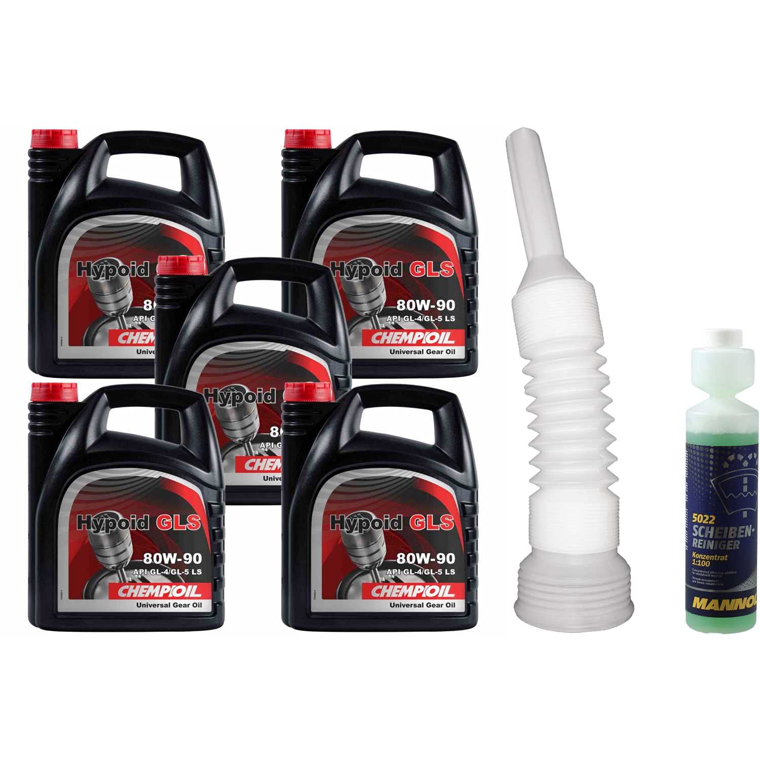 Set 20 Liter 85437103 5022 CT4504 CH8802-4 MANNOL Scheibenreiniger Konzentrant 1:100 250ml Auslaufschlauch 4L Handschaltgetriebeöl CH Hypoid GLS 80W-90