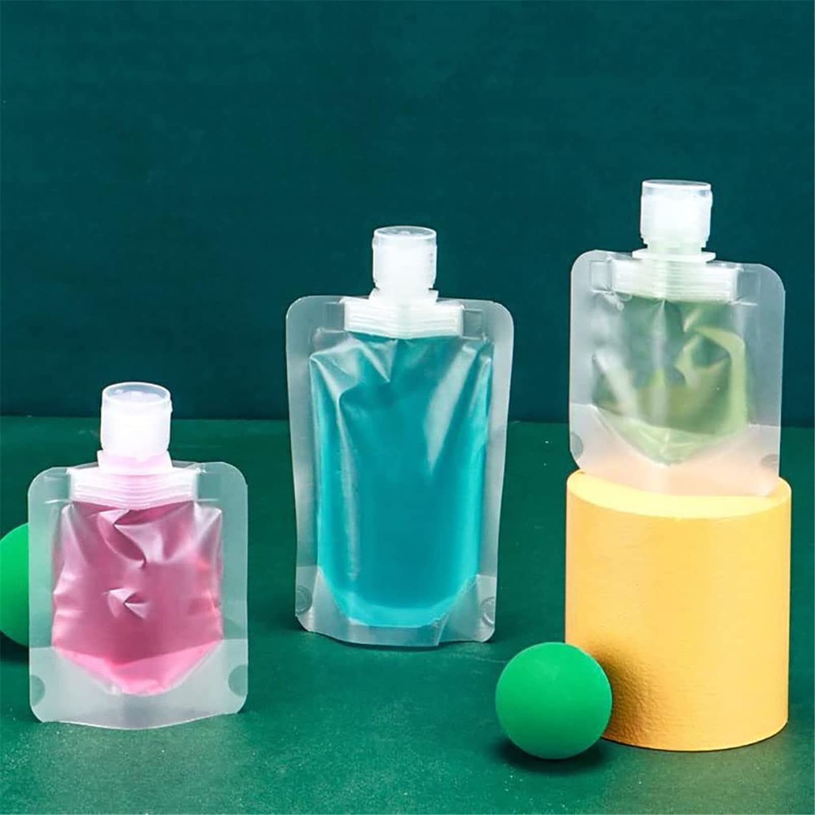 9 sacchetti da viaggio portatili per cosmetici, trasparenti, a prova di perdite, ricaricabili, contenitori da viaggio, sacchetti per cosmetici, lozioni, shampoo, liquidi, 100 ml.