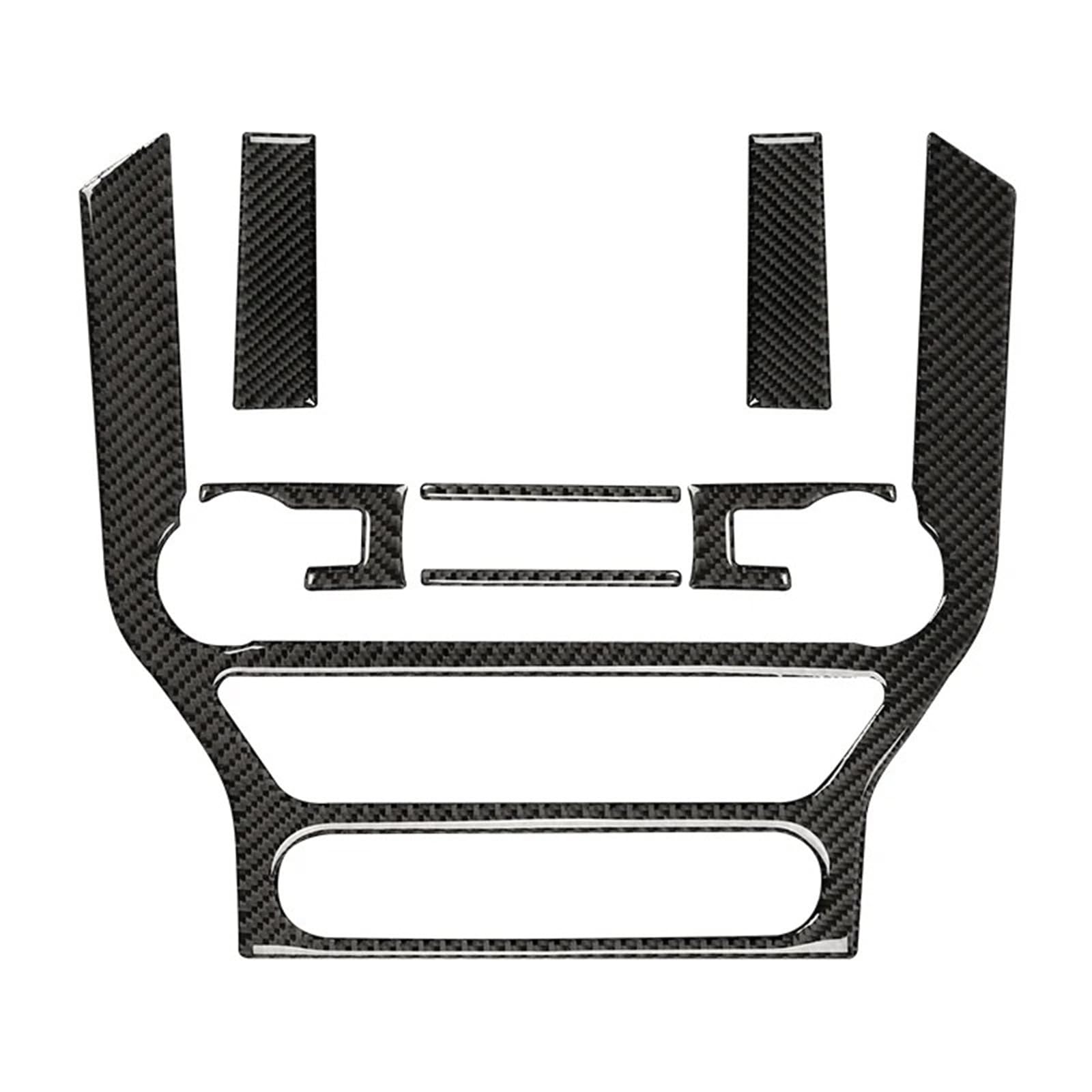 for Ford for Mustang GT 2015-2021 Carbon Fiber Sticker Decal Interior Car GPS Navigation Trim Frame Multi-Media Console Decoration FRTRGVUVXP(1set)