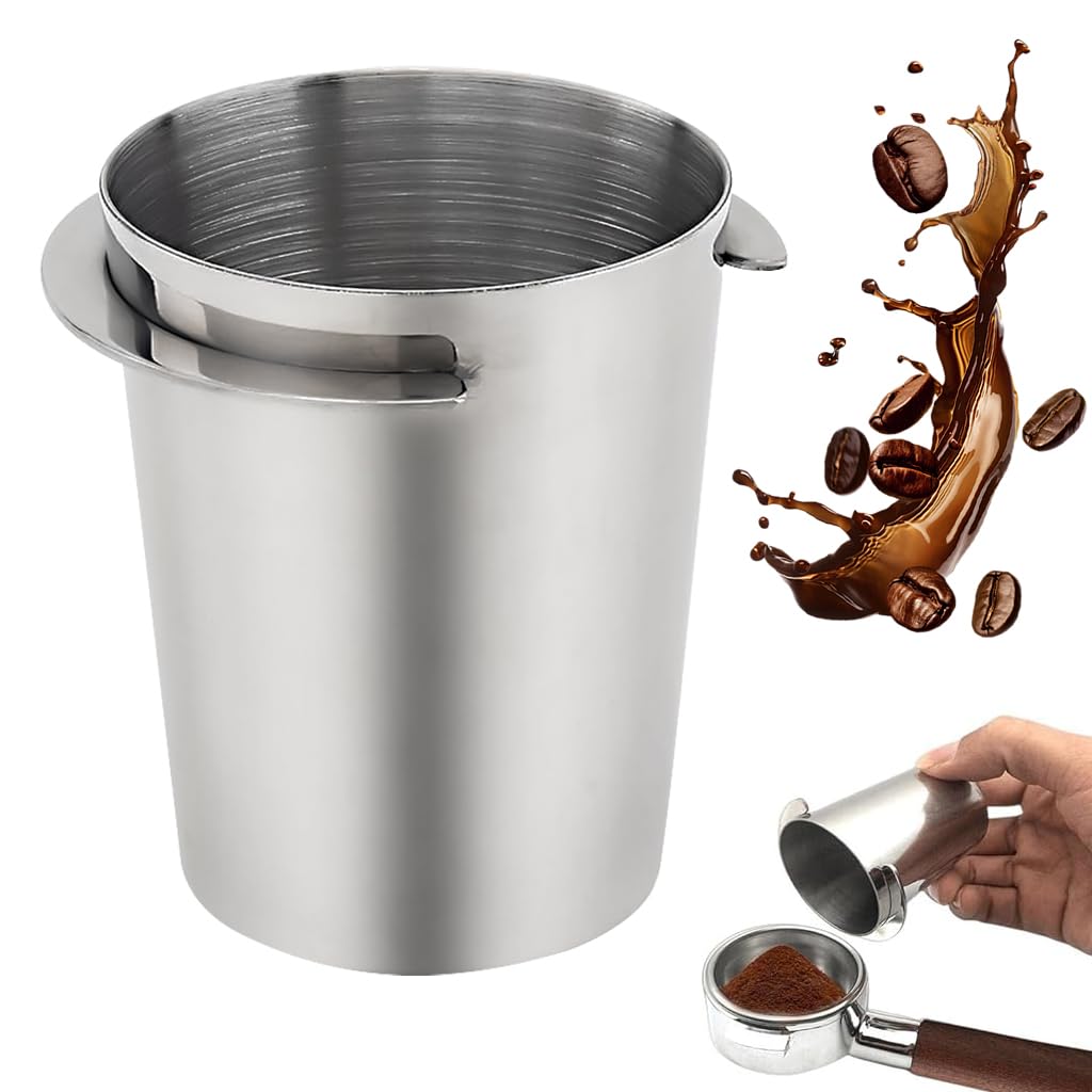 Supvox® Ground Coffee Dosing Cup 51mm Portafilter Coffee Powder Cup Stainless Steel Portafilter Powder Cup Wide Open Dosing Funnel No Spill Portafilter Powder Cup-image-1