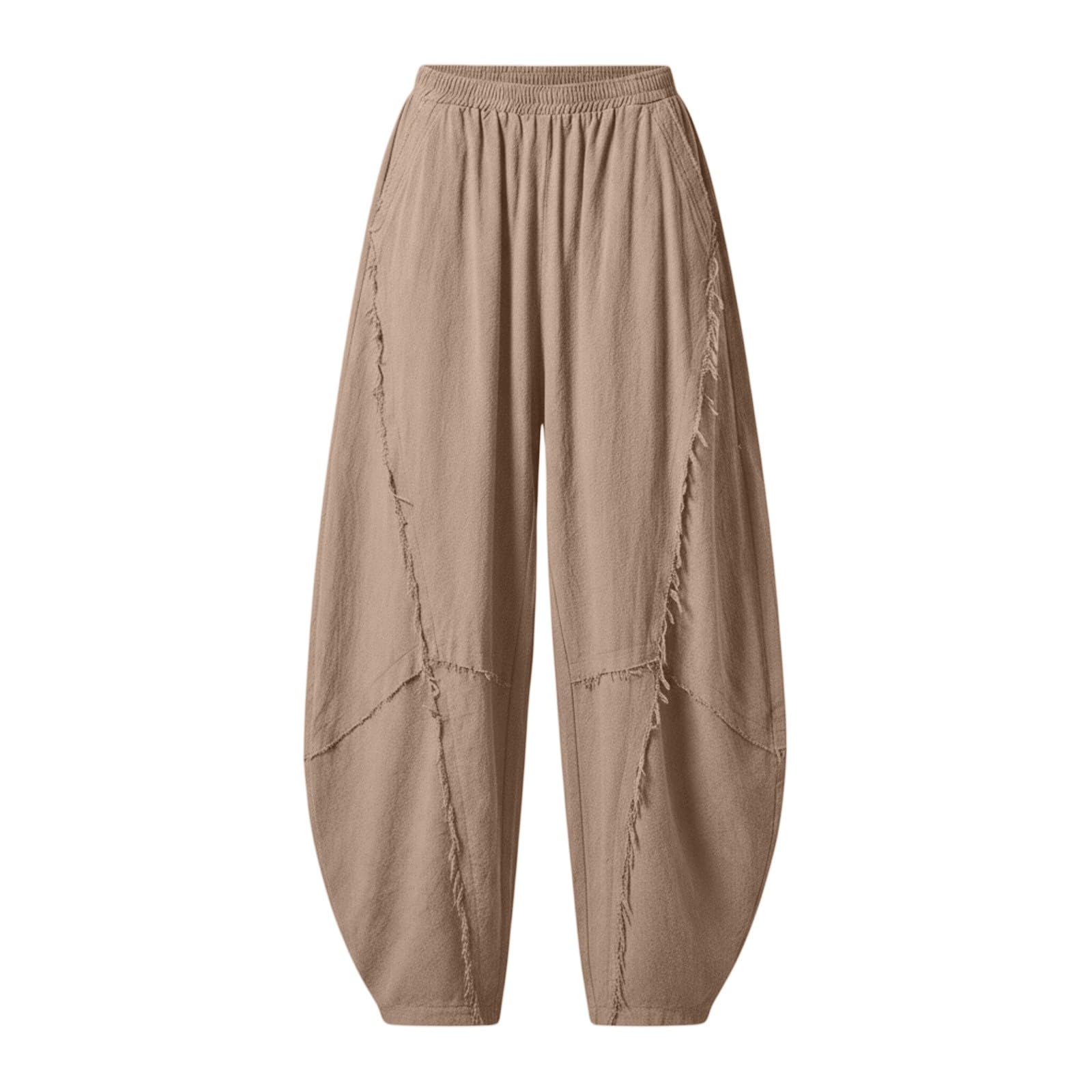 Pantaloni estivi da donna, per il tempo libero, con tasche, leggeri | Pantaloni svasati, in tinta unita, stile boho, eleganti, da donna, comodi, da spiaggia, per tutti i giorni, casual