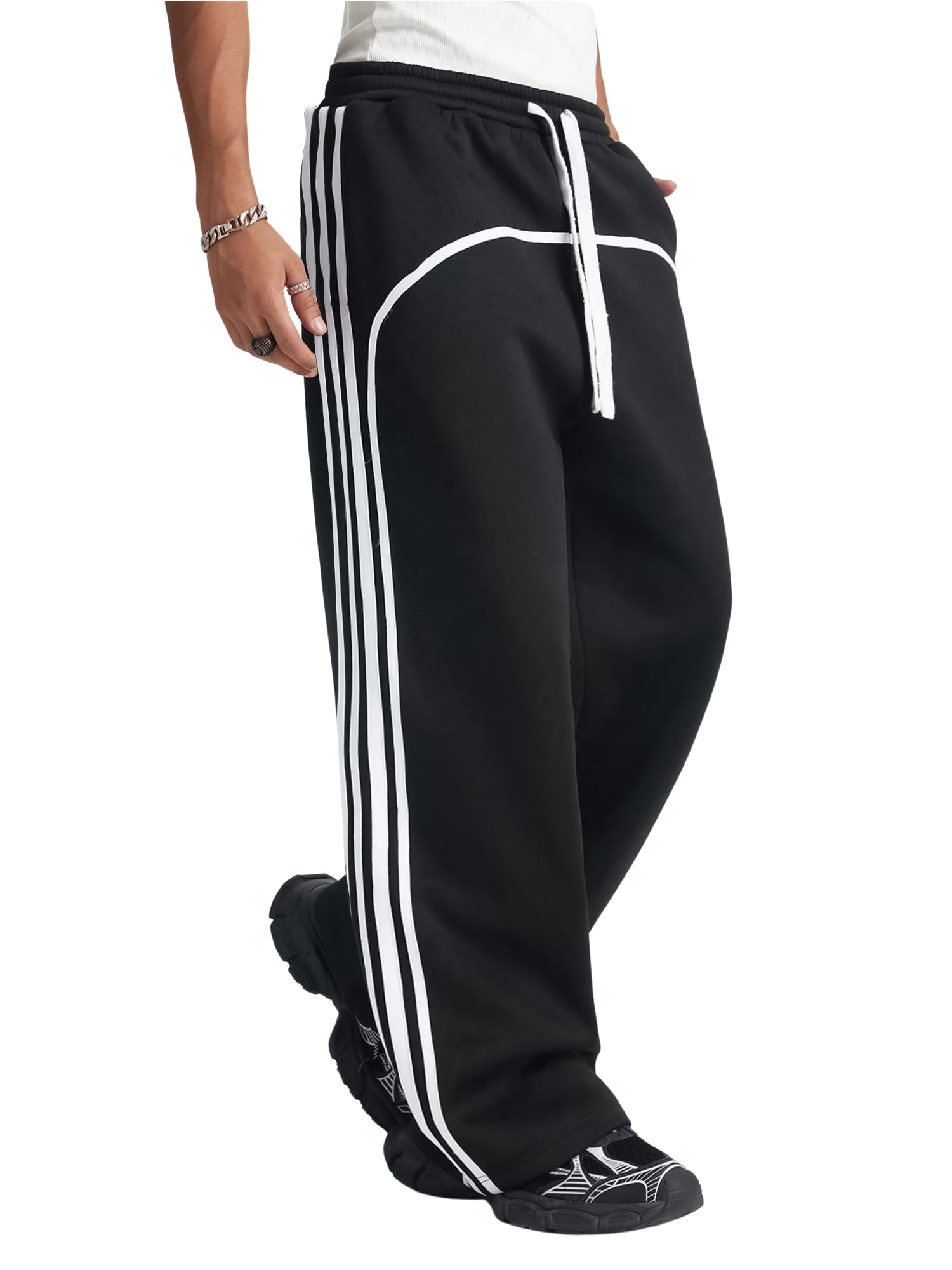 maniac || Mens || Side Stripe || Cotton || Baggy Fit || Trackpant-picture-17