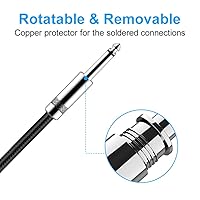 Vista 2 de New bee - Cable de guitarra de 6 pies, para instrumentos eléctrico, cable AMP para bajo, conector recto a recto de 1/4 para guitarra eléctrica, bajo