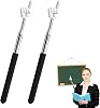 2Pcs Telescopic Teachers Pointer,Extendable Pointer Stick,Finger Pointer Stick,Extendable Hand Pointer Finger Pointer Stick,Small Retractable Classroom Pointer for Teacher,Classroom SuppliesBlack