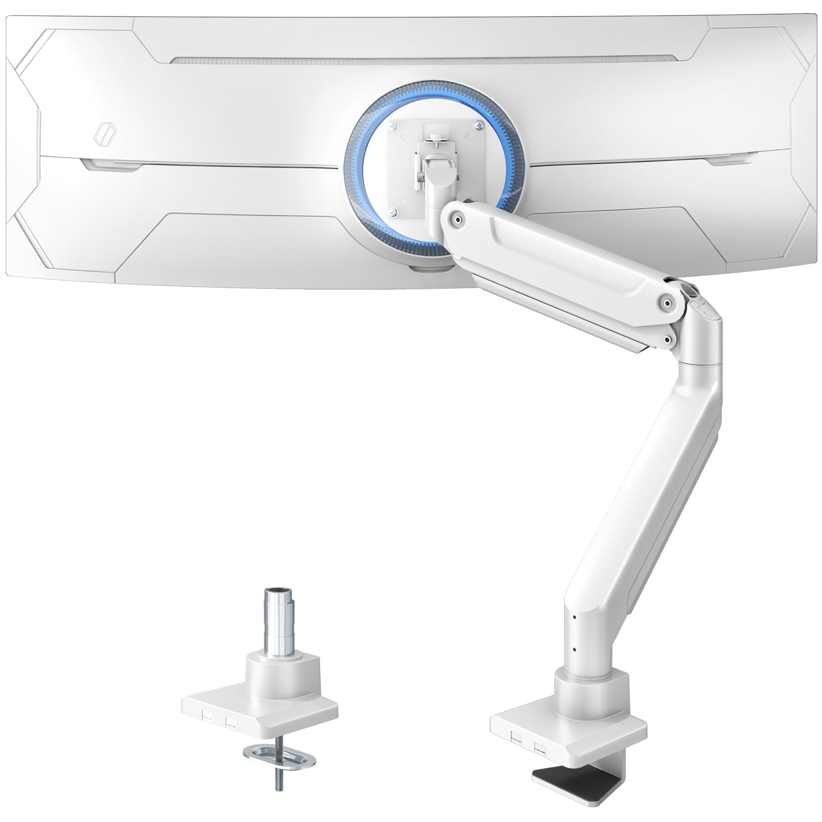 PUTORSEN Soporte de Monitor Escritorio para Pantallas de 17 a 49 Pulgadas, VESA 75 y 100 mm, Abrazadera Escritorio Soporte, Ajuste de Altura con Inclinación Giratorio Rotar, Peso 2-20 kg