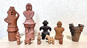 埴輪　一つ烙印あり　2セット　重厚 Amazon.co.jp: 埴輪土偶土器レプリカセット : ホーム＆キッチン