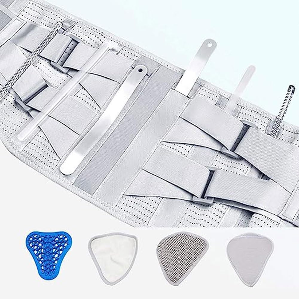 Faja Lumbar Para Hombre Y Mujer, Cinturón De Soporte Lumbar, Cinturón E Apoyo Lumbar, Cinturón Lumbar Con Ajuste, Cinturón Protector Lumbares, Aliviar El Dolor De Espalda Y Cintura ( Color : Gray , Si