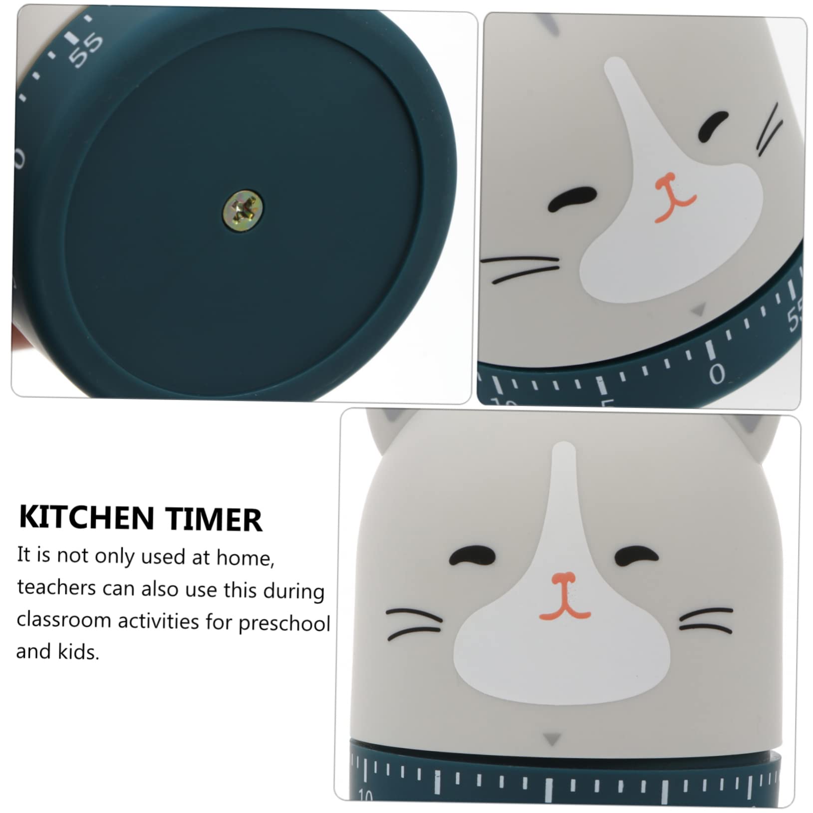 Amosfun 3St Küchenuhr the Cook die köchin manuelle zeitschaltuhr tortenetagere Cartoon-Timer Countdown-Uhr digitaler Wecker Eieruhr mechanische Zeitschaltuhr Kochen Backen Timer Abs Grey