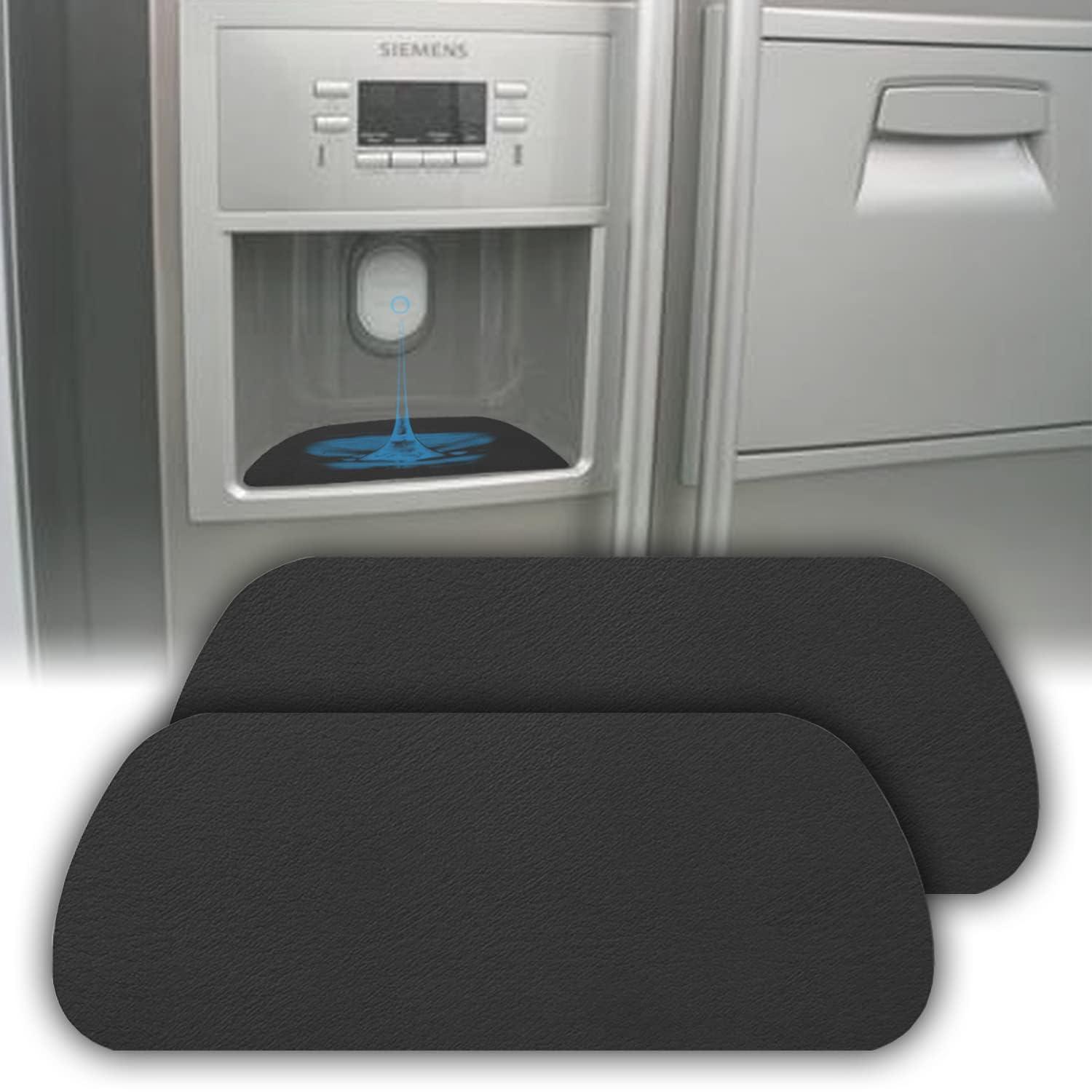 – Cuttable Refrigerator Drip Catcher for Fridge Water Dispenser, Absorbent Drip Tray, Absorbent Pad for Refrigerator Drip, Refrigerator Accessories for Whirlpool, GE, Samsung (Rectangular - 2pcs)