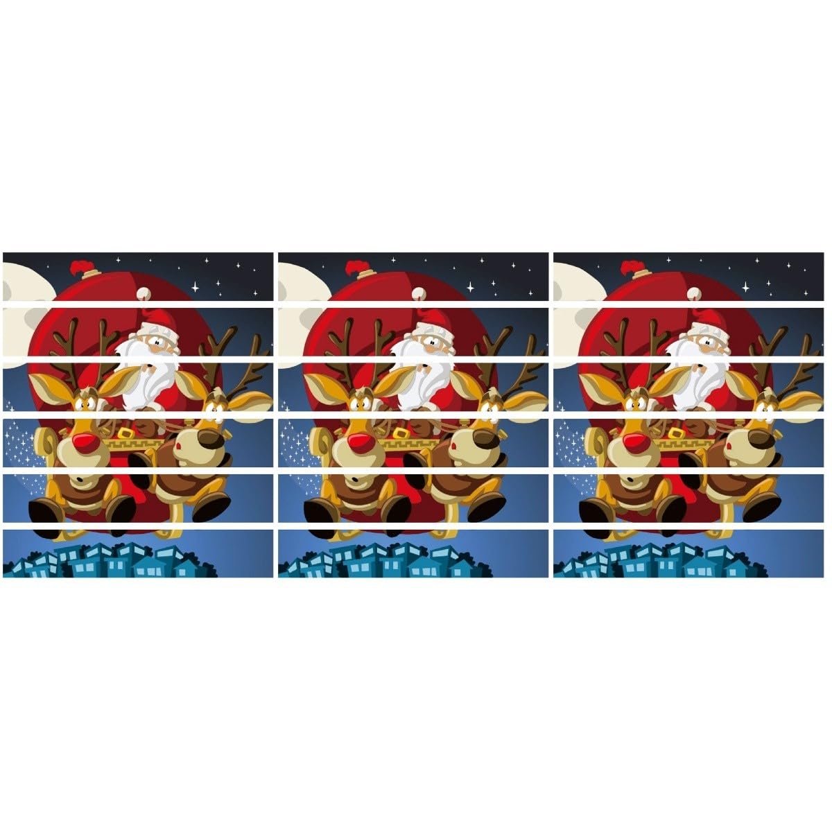 Angoily 3 Pièces Autocollants De Voiture De Cerf De Noël Autocollants D'escalier Auto-adhésifs Escalier Stickers Décalque Noël