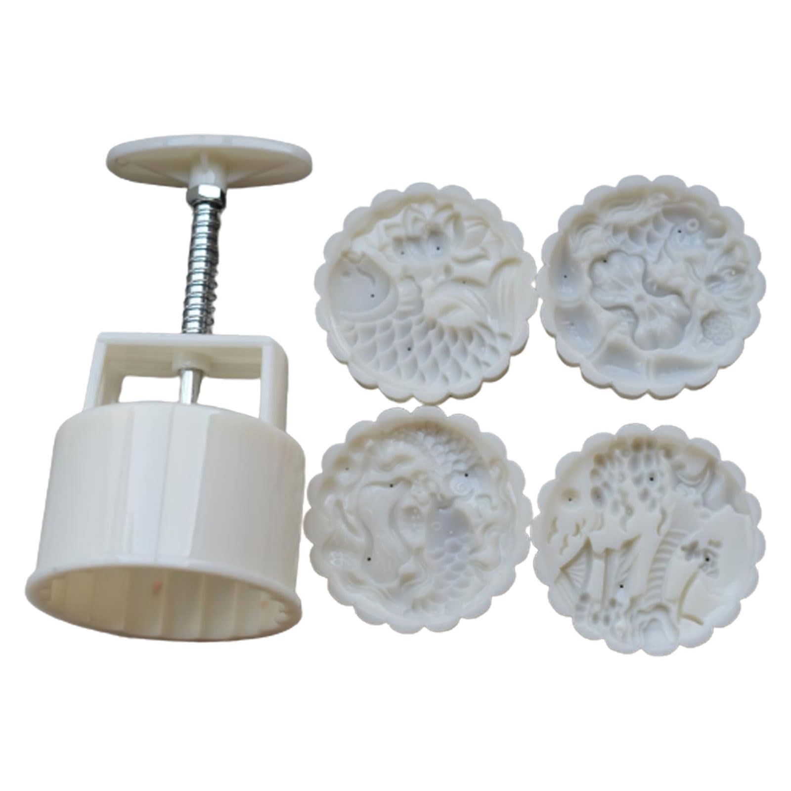 Jazuaiao Cookie Stamps Flower Pattern Mold Hand-Pressure Cake Makers Pastry Tool for MidAutumn Festival Mold Baking Tool Chinese Pastry