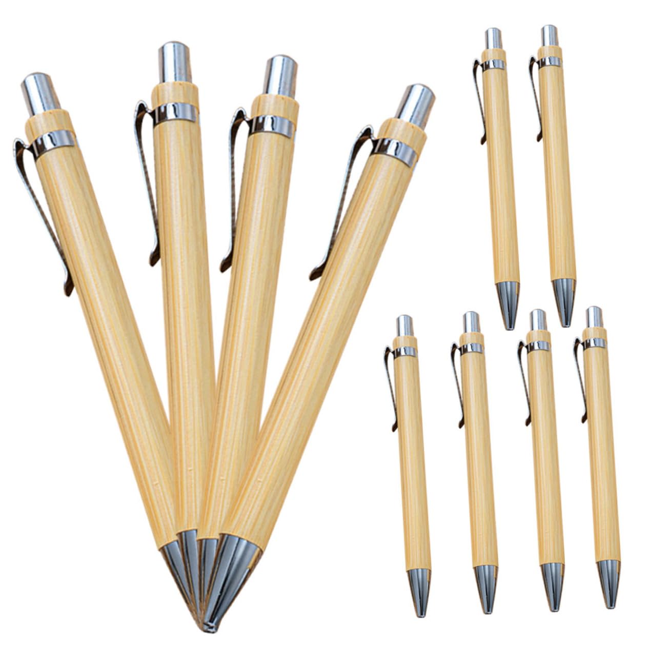 Amazon | NUOLUX 12個 竹ボールペン 黒インクのペン 滑らかな書き心地
