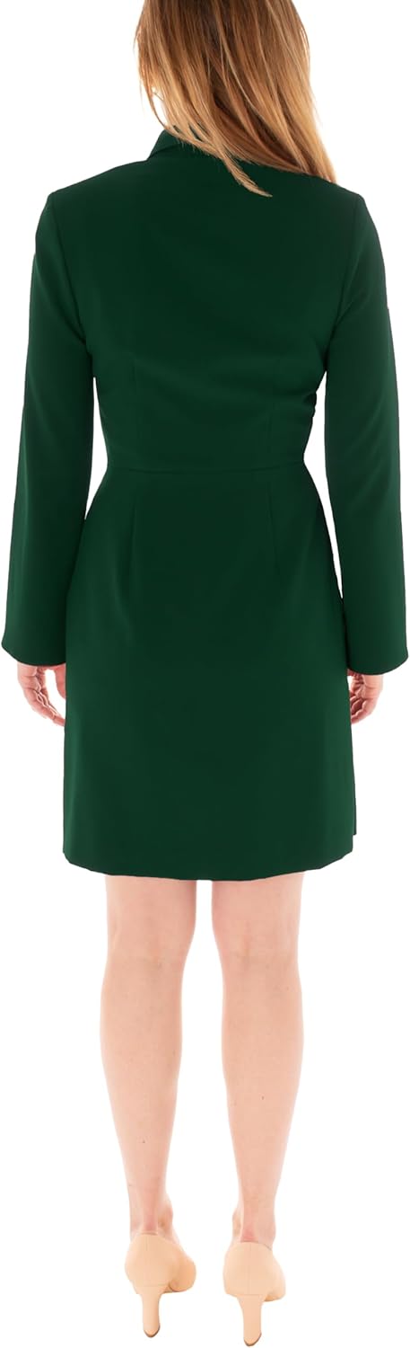 Taylor Women's Long Sleeve Pleated Collared Mini Dress - Image 3