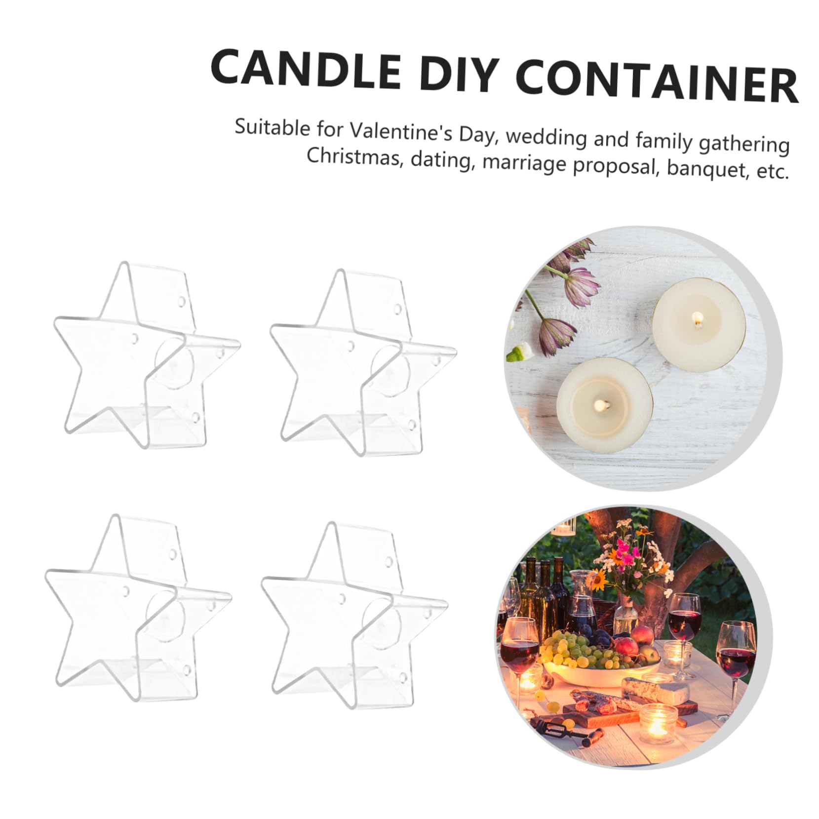 KONTONTY Candle Containers Set 10pcs Plastic Flame-Retardant Molds for DIY Decor