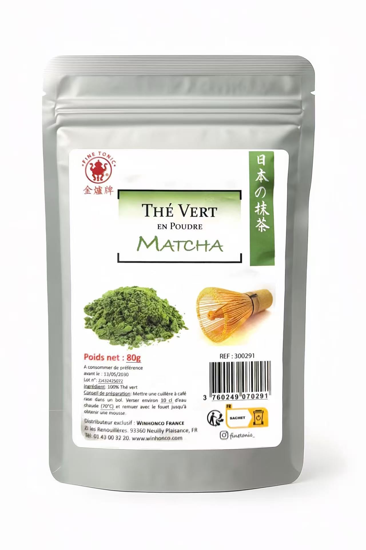 Matcha Japonais en Poudre – Thé Vert Matcha 100% Pur – Qualité Premium – Boisson & Pâtisserie – Sachet Refermable 80 g (5x 80g, Normal)