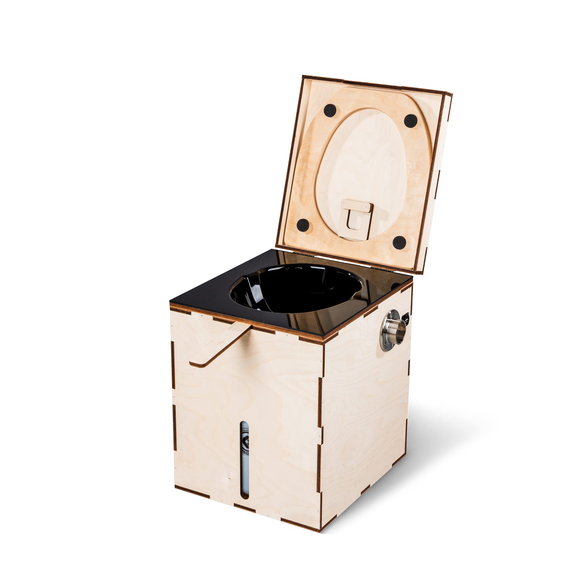 Kildwick MiniLoo Trenntoilette/Trockentoilette mit Lüfter 5V schwarz rechts - montiert
