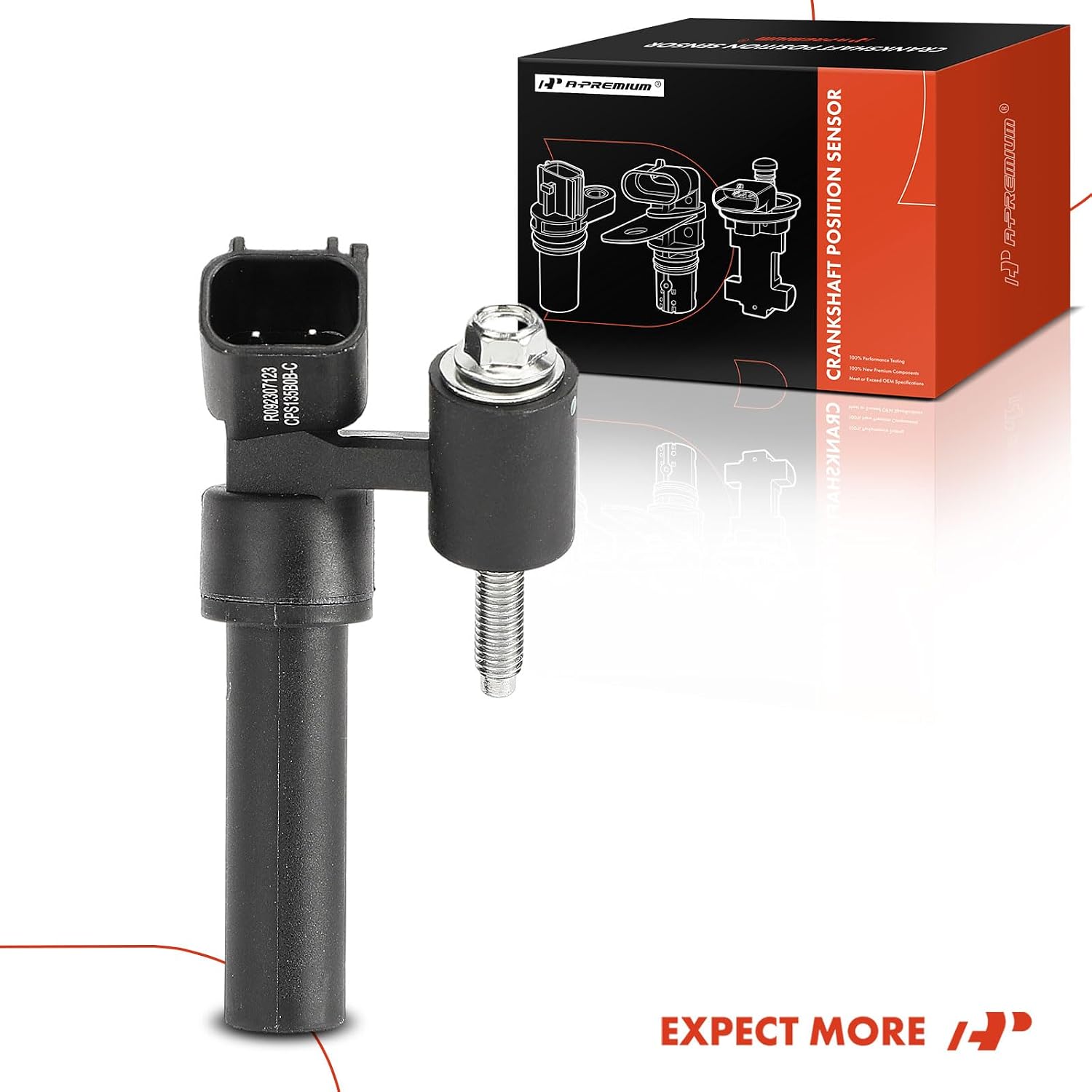 A-Premium Engine Crankshaft Position Sensor Compatible with Ford, Mazda, Lincoln & Mercury Models - F-150 2011-2017, Explorer, Fusion, Edge, Transit 150 250 350, Mustang, Taurus, 6, CX-9, MKZ & More