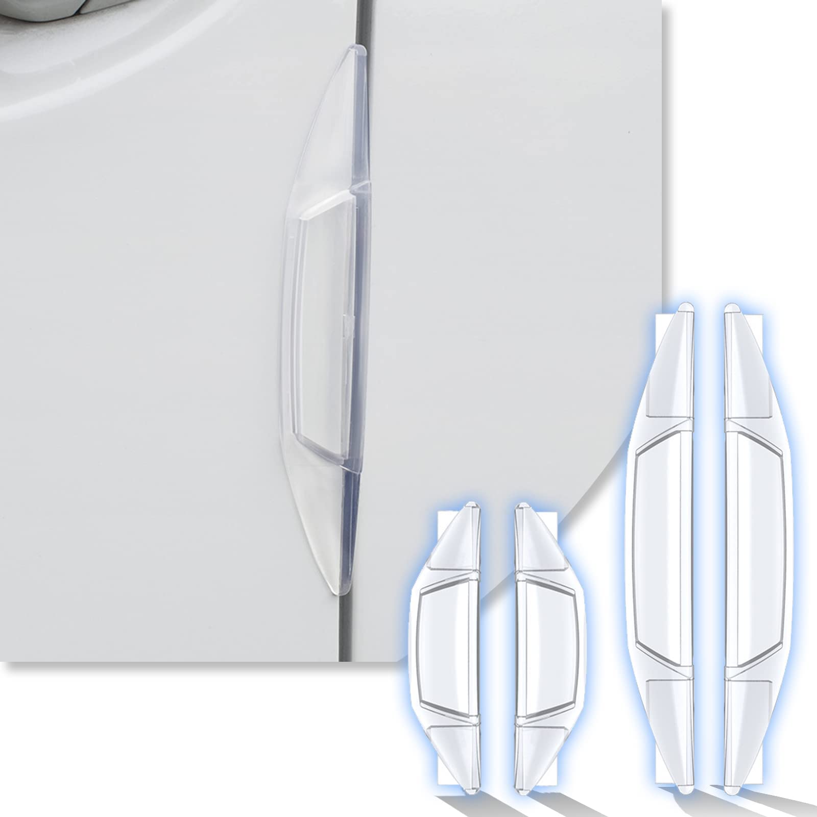 MAKINGTEC Anti-Collision Bumper Guard, Pack-4 Auto Door Side Edge Protection Guard Self-Adhesive Anti-Scratch Collision Protector Trim Sticker, for Car Side Door Edge Bumper Guard Protector Strips