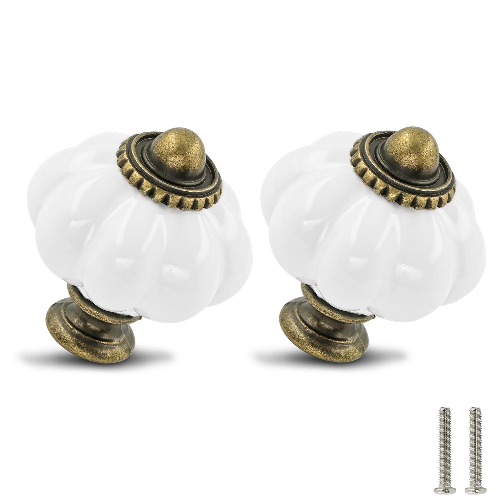 Zernmiarder Lot De 6 Boutons D'armoire En Céramique Jaune Brûlé