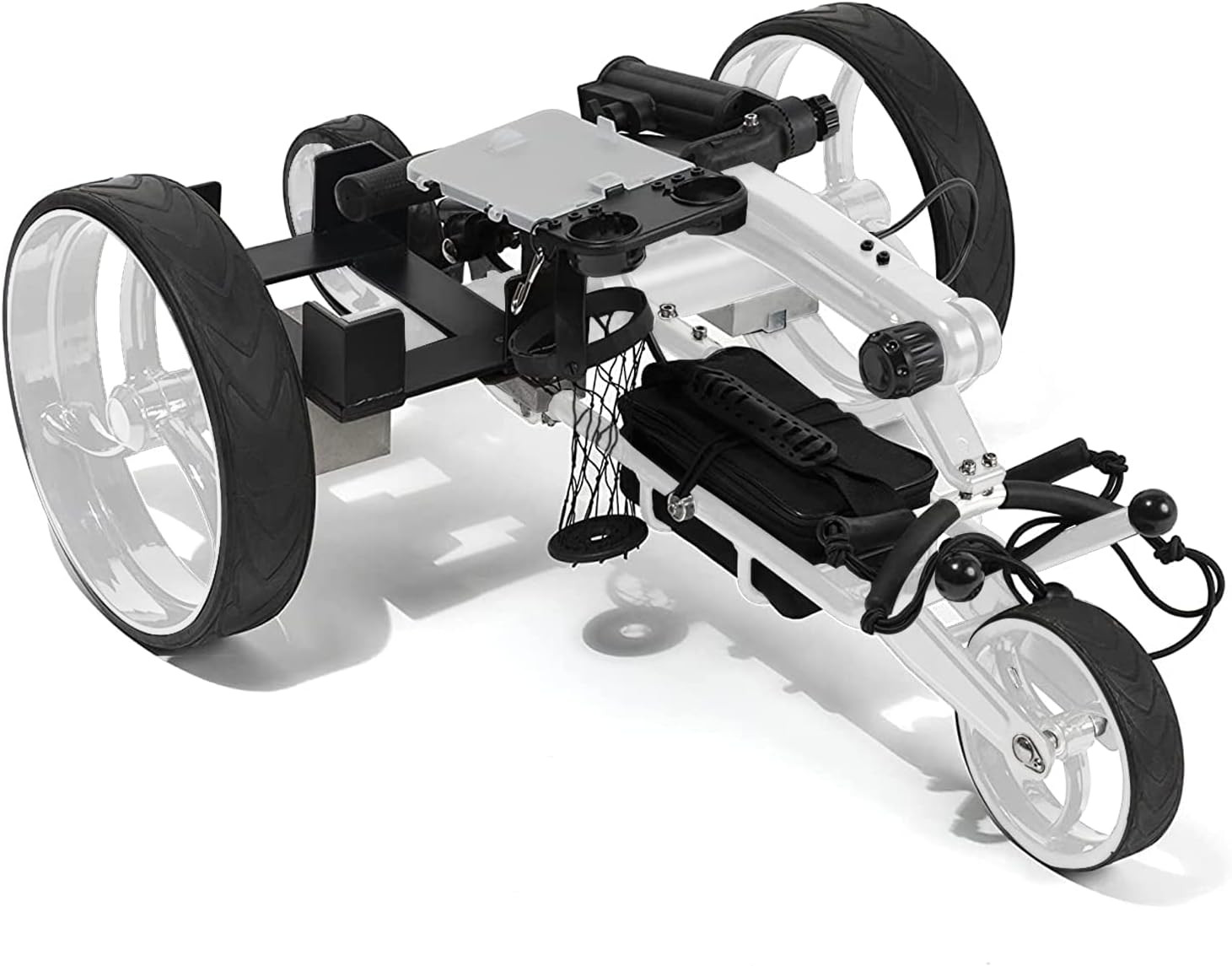 The Pro Wireless Remote Control Electric Golf Cart, Built-in 6 Pack Cooler, Seat, USB Port and Holders, 12V Lithium Battery Lasts 27 Holes