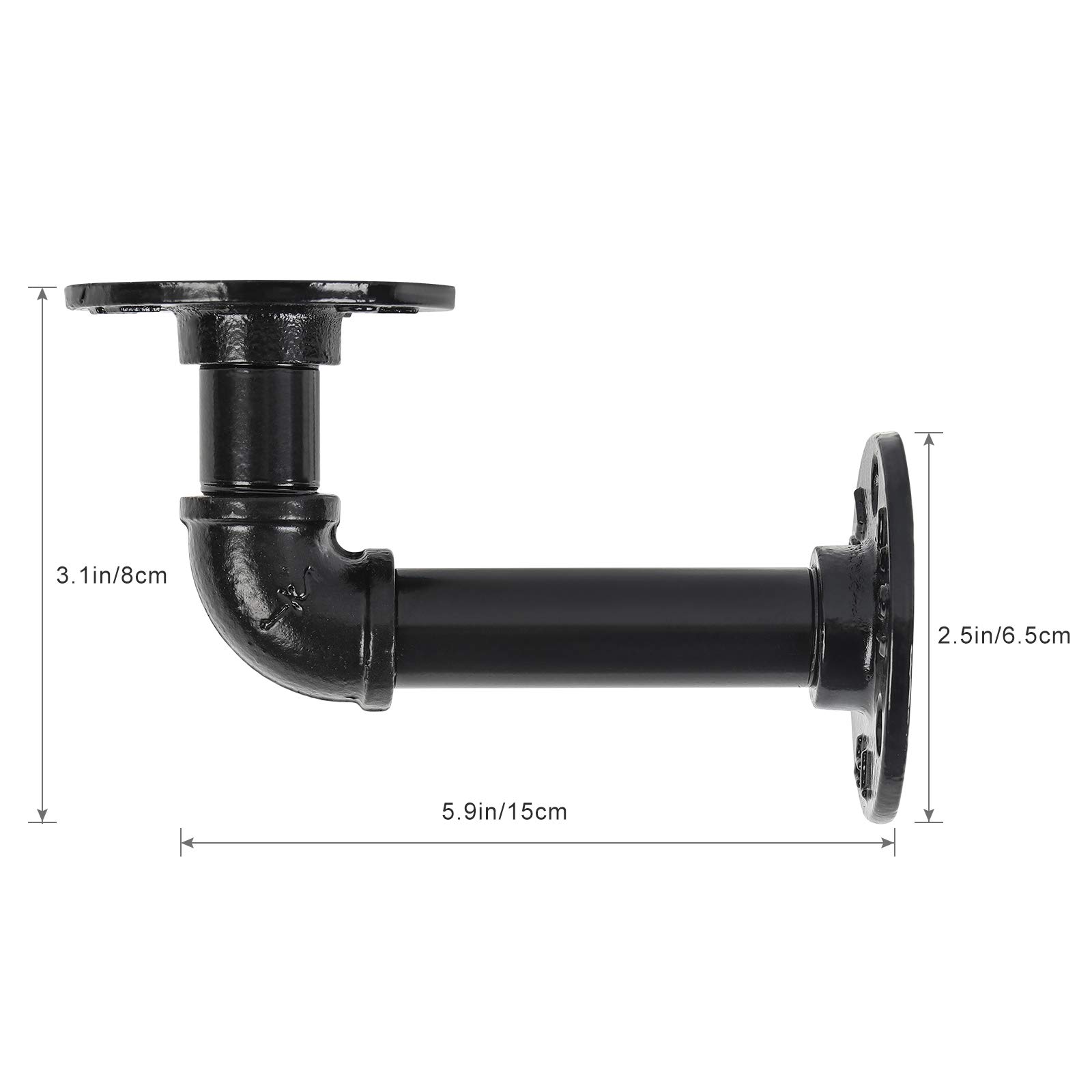 Buy MOOACE Pipe Shelf Brackets 6 Packs, Industrial DIY Floating Shelf