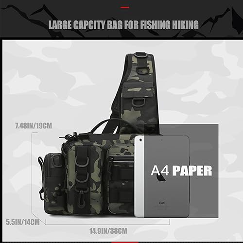 Miniatura 2 de Bolsa de pesca creativa Bolsa organizadora de equipo de pesca Bolsa de pesca senderismo camping bolsa de equipo de pesca Regalo para hombres, Marrón