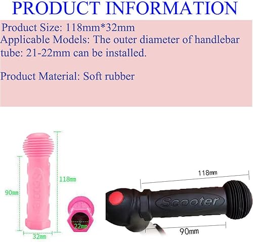 Miniatura 4 de Paquete de 4 empuñaduras de repuesto antideslizantes para manillar, agarre de mano de goma para micro scooters, mango de patinete de 2/3/4 ruedas,