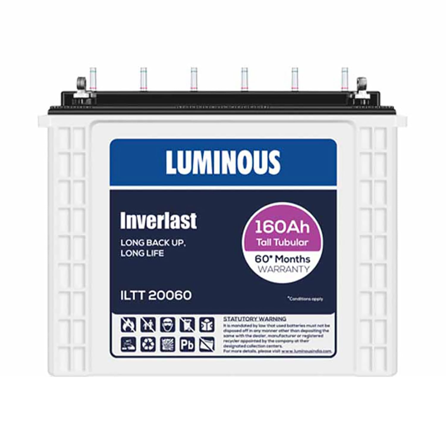 Luminous Tubular Inverlast 160ah ILTT20048 Tall Battery for Home
