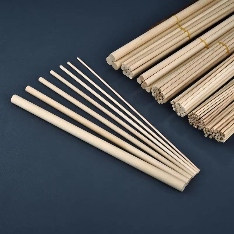 DIY Crafts Dowel Rods Wood Sticks, 9" inch to 12" inch Mixed Random Sizes Unfinished Precut Hardwood Wooden Dowel Rod Sticks for DIY Craft Painting, Tiered Cakes (25)-image-17