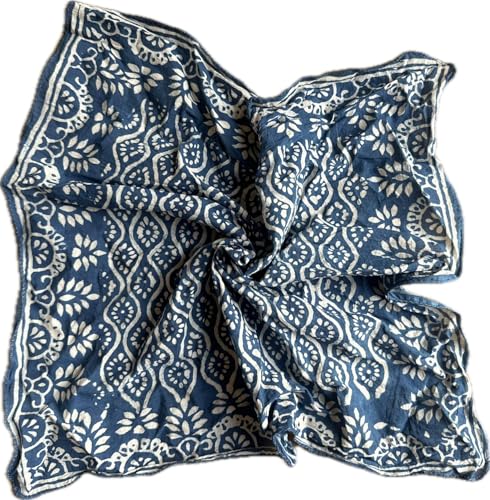 100% Cotton Bandanas, Bohemian Style Cotton Neck Scarf, Boho Soft Cotton Neck Scarf, Boho Soft Cotton Bandana, Cotton Neckerchief mud print summer gift bandana4