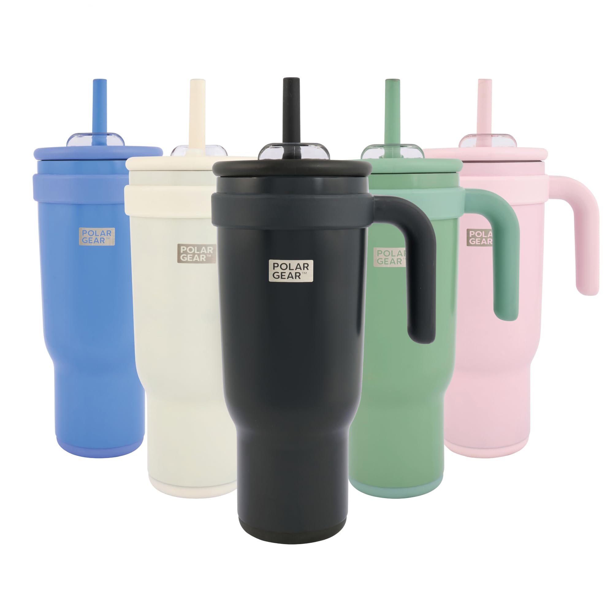 Polar Gear Stainless Steel Water Bottle with Straw - 1.1L Double Wall Insulated Tumbler with Straw and Lid - BPA- Free Leakproof Water Flask - Drinks Bottle Keeps Drinks Hot or Cold for Hours