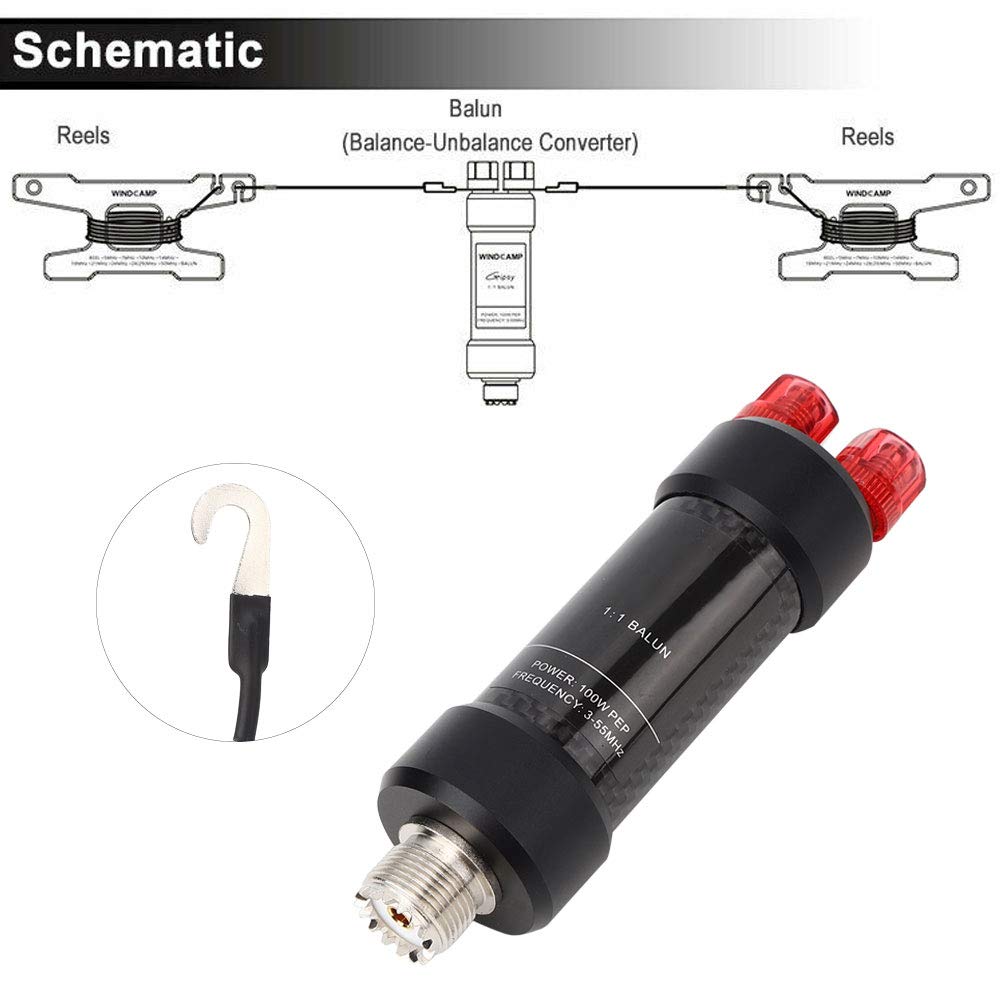 Dipole Balun Antenna WINDCAMP Gipsy 5-50MHz HF Horizontal