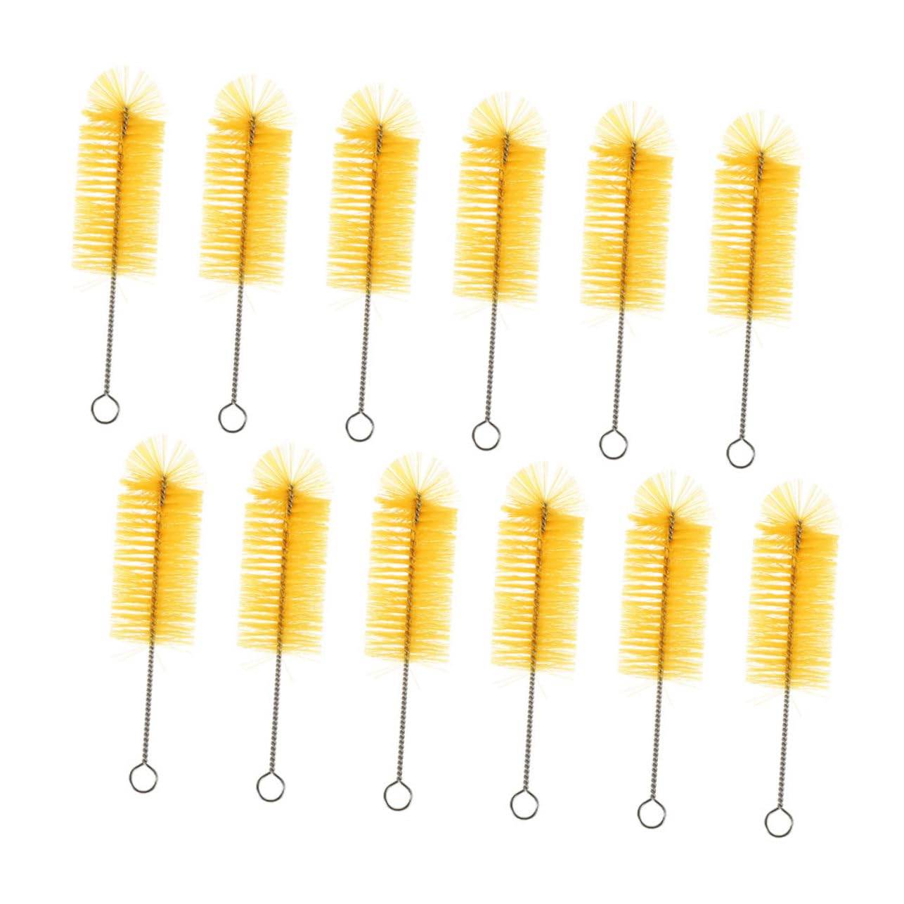 COLLBATH 12pcs Straw Brush Cleaning Brush Bottle Cleaner Wares Brush Cleaner Bottle Brush Cups Cleaning Brush Tea Cup Brush Cleaner Brush Mugs Brush Yellow Nylon