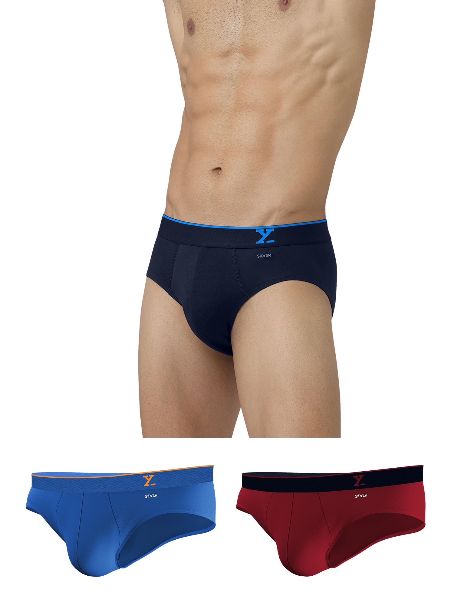xyxx Men's Traq Super Combed Cotton Regular Fit Solid Antibacterial Briefs with No Marks Waistband (Pack of 3)-picture-11