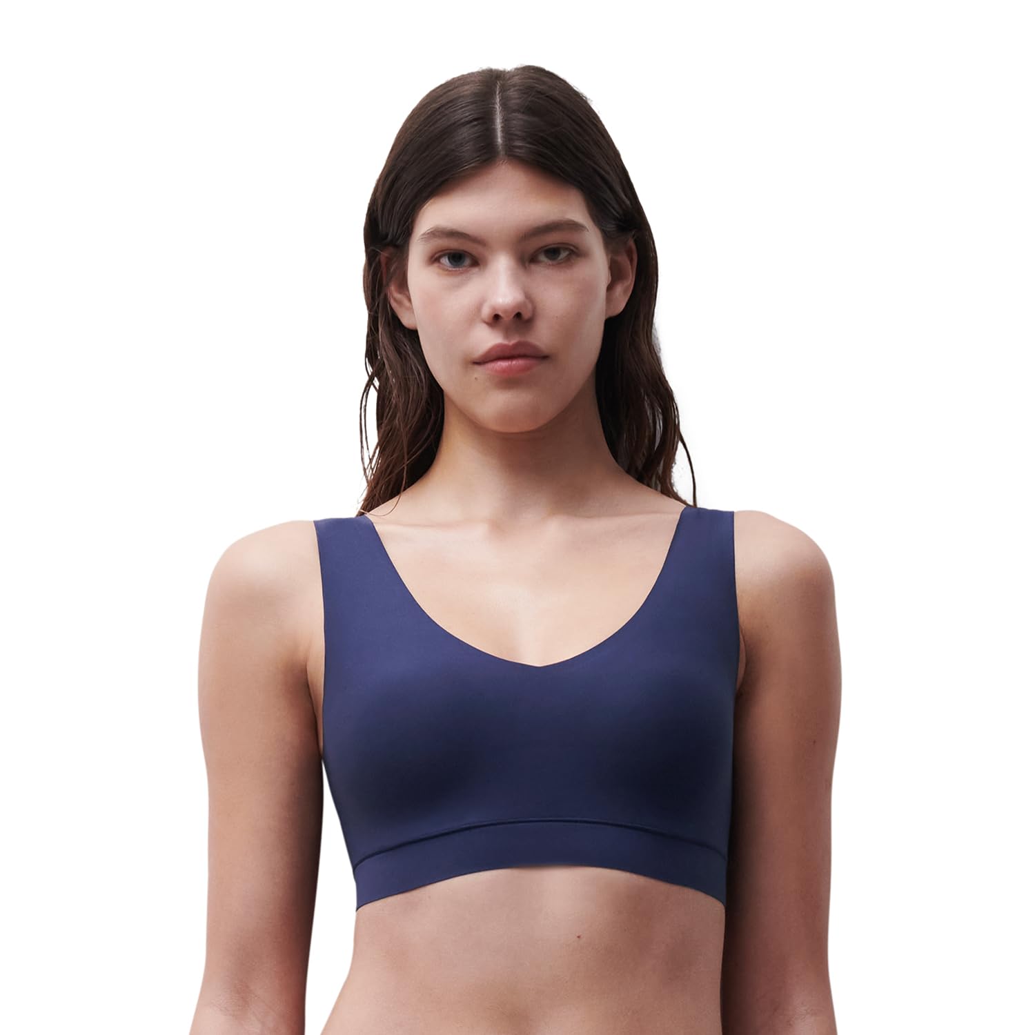 Chantelle Damski miękki biustonosz z wyściełanym dekoltem w serek, niebieski (Marine Blue), XL/XXL