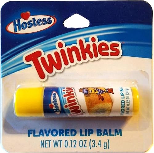 Bálsamo labial con sabor a azafata de Taste Beauty, sin gluten, tubo amarillo cardado, peso neto 0.12 oz